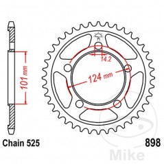 JT SPROCKETS Corona plato transmisión 37T P-525 Ø101 MM Ø124 727.61.32