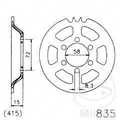 ESJOT Corona plato transmisión 47T P-415 Ø058 MM Ø072 727.06.22