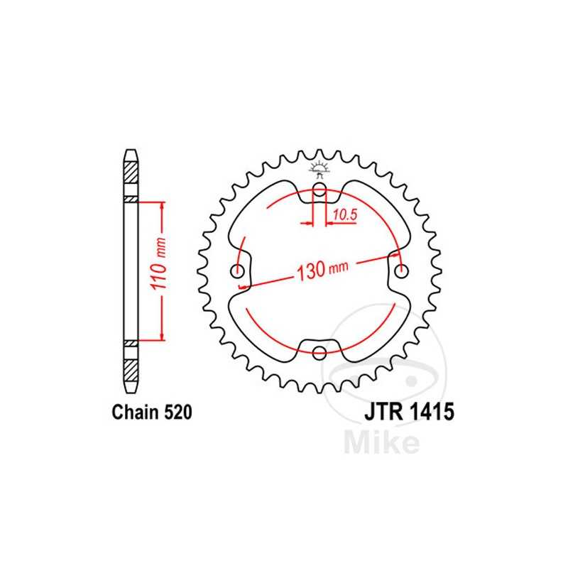 JT SPROCKETS Corona plato transmisión 38T P-520 Ø110 MM Ø130 727.60.82