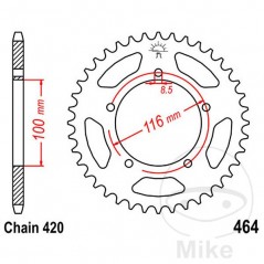 JT SPROCKETS Corona plato transmisión 50T P-420 Ø100 MM Ø116 727.00.79