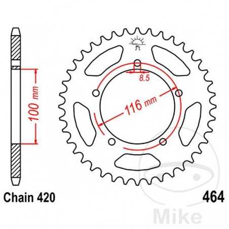 JT SPROCKETS Corona plato transmisión 50T P-420 Ø100 MM Ø116 727.00.79