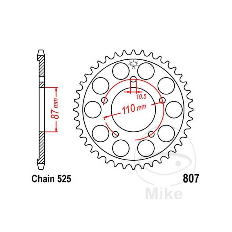 JT SPROCKETS Corona plato transmisión 48T P-525 ALTN: 7270753 727.61.99