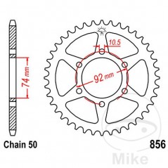 JT SPROCKETS Transmission plate crown 45T P-530 Ø074 MM Ø092 727.32.61