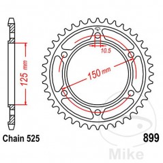JT SPROCKETS Corona plato transmisión 45T P-525 Ø125 MM Ø150 727.44.42