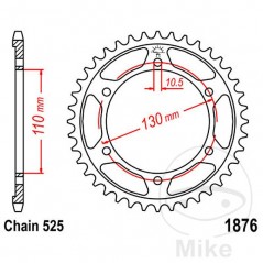 JT SPROCKETS Corona plato transmisión 46T P-525 Ø110 MM Ø130 727.03.79