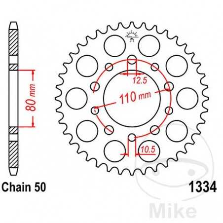 JT SPROCKETS Corona plato transmisión 34T P-530 Ø80 MM Ø110 727.09.10