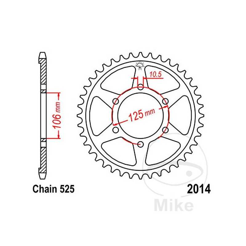 JT SPROCKETS Corona plato transmisión 50T P-525 ALTN: 7270690 727.15.47