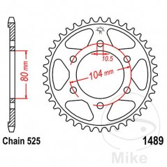 JT SPROCKETS Corona plato transmisión 39T P-525 ALTN: 7270660 727.10.26