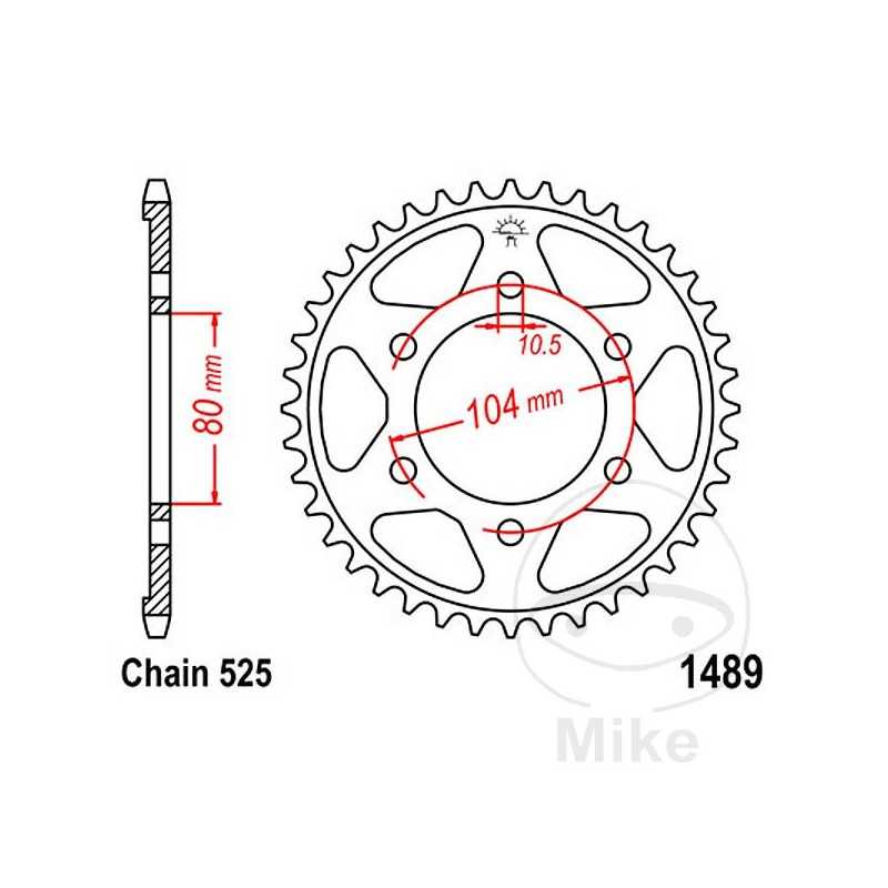 JT SPROCKETS Corona plato transmisión 39T P-525 ALTN: 7270660 727.10.26