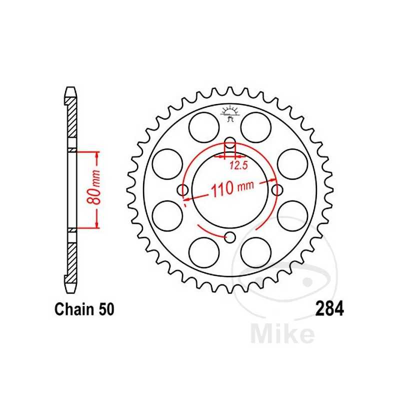 JT SPROCKETS Transmission plate crown 46T P-530 Ø080 MM Ø110 727.41.11