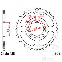 JT SPROCKETS Transmission plate crown 50T P-428 Ø052 MM Ø068 727.09.72