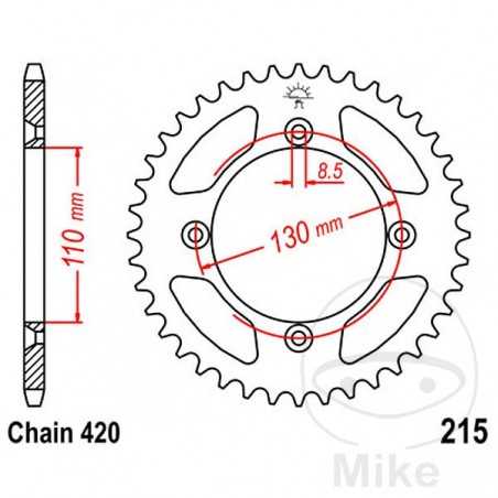 JT SPROCKETS Corona plato transmisión 50T P-420 Ø110 MM Ø130 727.90.60