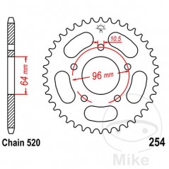 JT SPROCKETS Corona plato transmisión 37T P-520 Ø64 MM Ø96 727.20.40