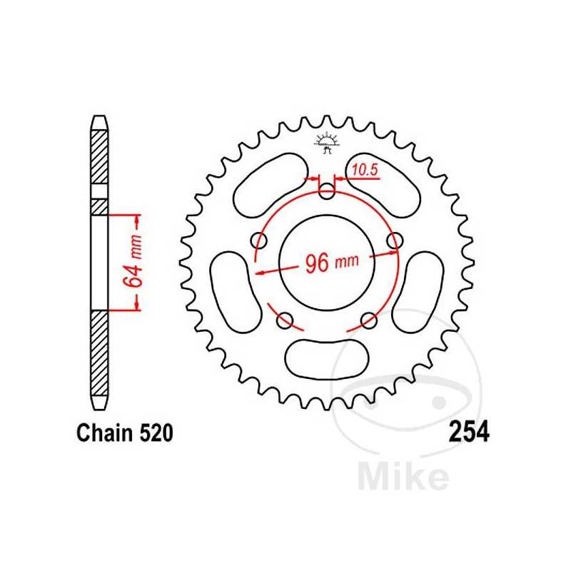 JT SPROCKETS Corona plato transmisión 37T P-520 Ø64 MM Ø96 727.20.40