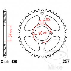 JT SPROCKETS Corona plato transmisión 40T P-420 Ø54 MM Ø70 727.37.38