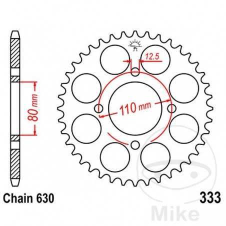 JT SPROCKETS Corona plato transmisión 38T P-630 Ø80 MM Ø110 727.21.23