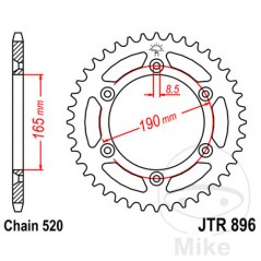 JT SPROCKETS Corona plato transmisión 48T P-520 Ø165 MM Ø190 727.10.04