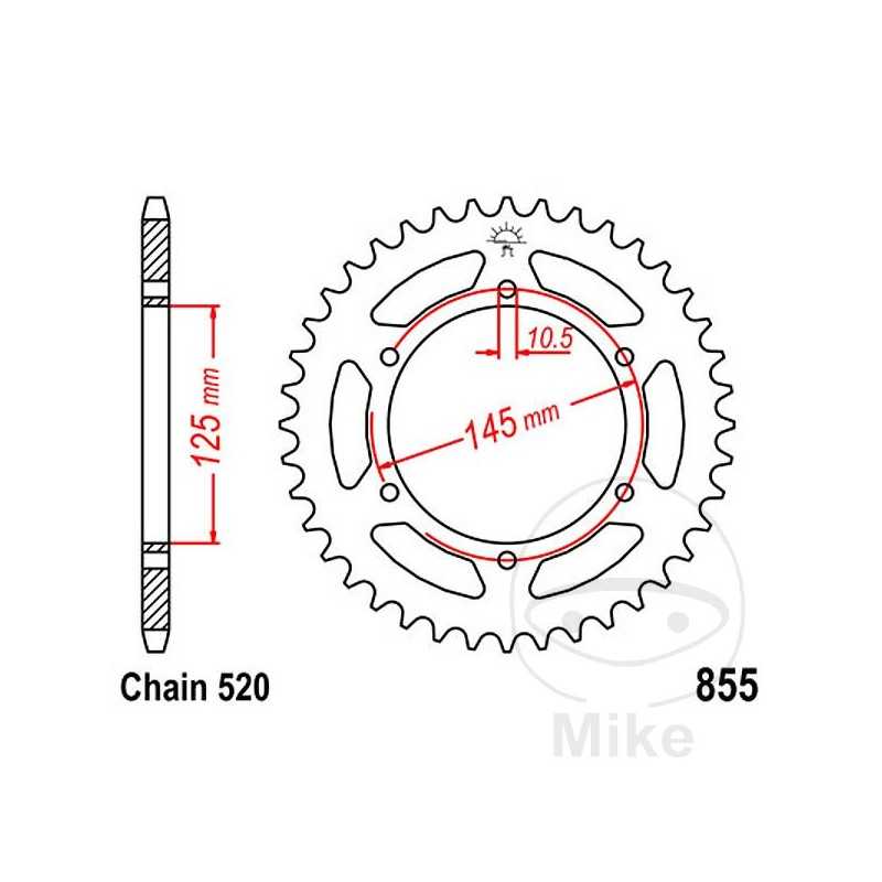 JT SPROCKETS Corona plato transmisión 48T P-520 ALTN: 7270775 727.46.57