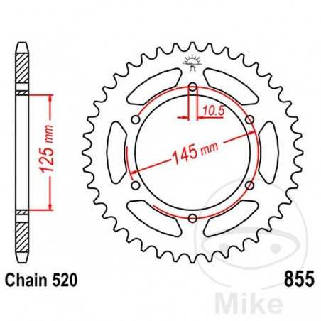 JT SPROCKETS Corona plato transmisión 48T P-520 ALTN: 7270775 727.46.57
