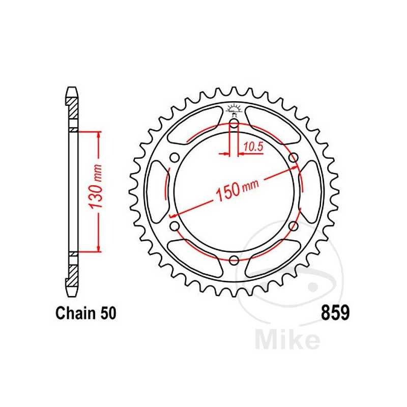 JT SPROCKETS Corona plato transmisión 47T P-530 Ø130 MM Ø150 727.49.47
