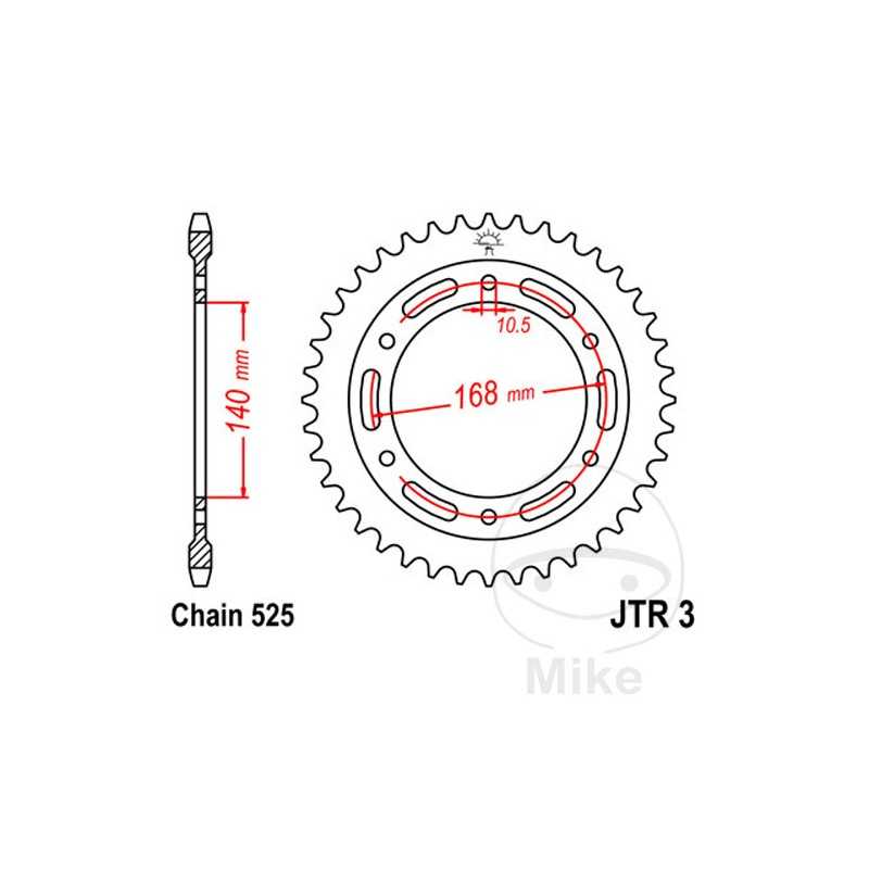 JT SPROCKETS Corona plato transmisión 41T P-525 ALTN: 7270717 727.17.45