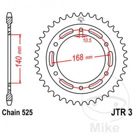 JT SPROCKETS Corona plato transmisión 41T P-525 ALTN: 7270717 727.17.45