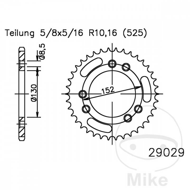 ESJOT Transmission plate crown 41T P-525 Ø130 MM Ø152 727.18.28