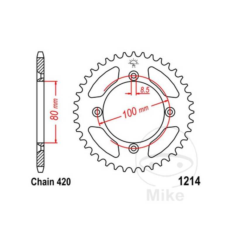 JT SPROCKETS Transmission plate crown 49T P-420 Ø080 MM Ø100 727.37.48