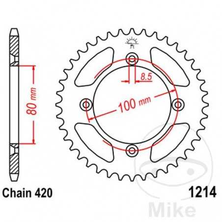 JT SPROCKETS Transmission plate crown 49T P-420 Ø080 MM Ø100 727.37.48