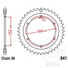 JT SPROCKETS Transmission plate crown 42T P-530 Ø152 MM Ø164 727.23.54
