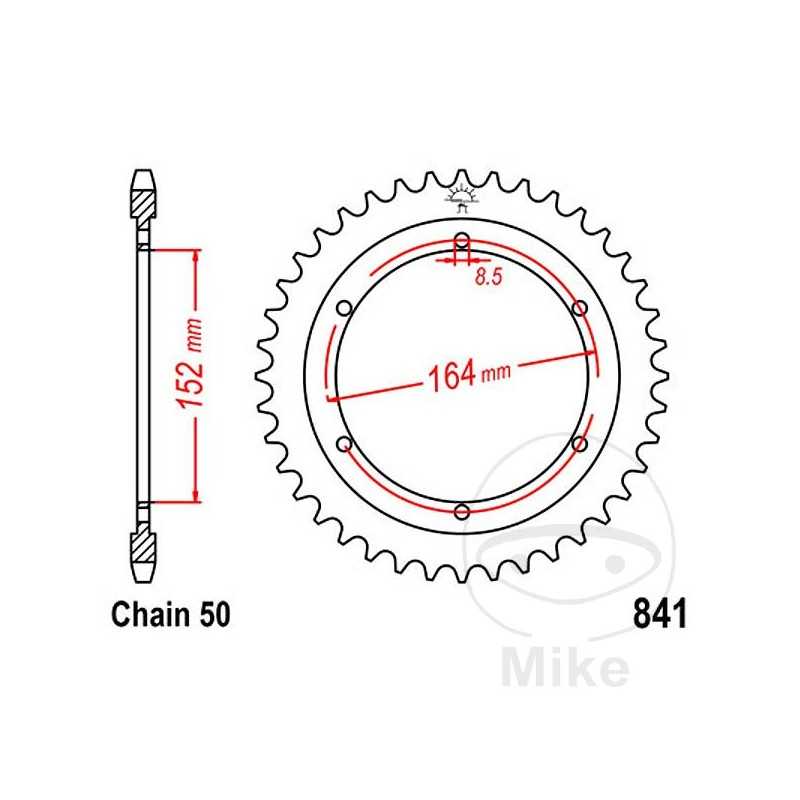 JT SPROCKETS Corona plato transmisión 42T P-530 Ø152 MM Ø164 727.23.54