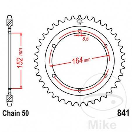 JT SPROCKETS Corona plato transmisión 42T P-530 Ø152 MM Ø164 727.23.54
