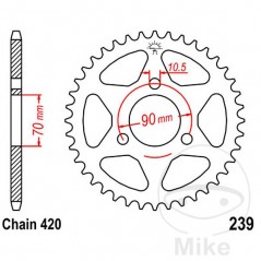JT SPROCKETS Corona plato transmisión 38T P-420 Ø90 MM Ø70 727.25.29