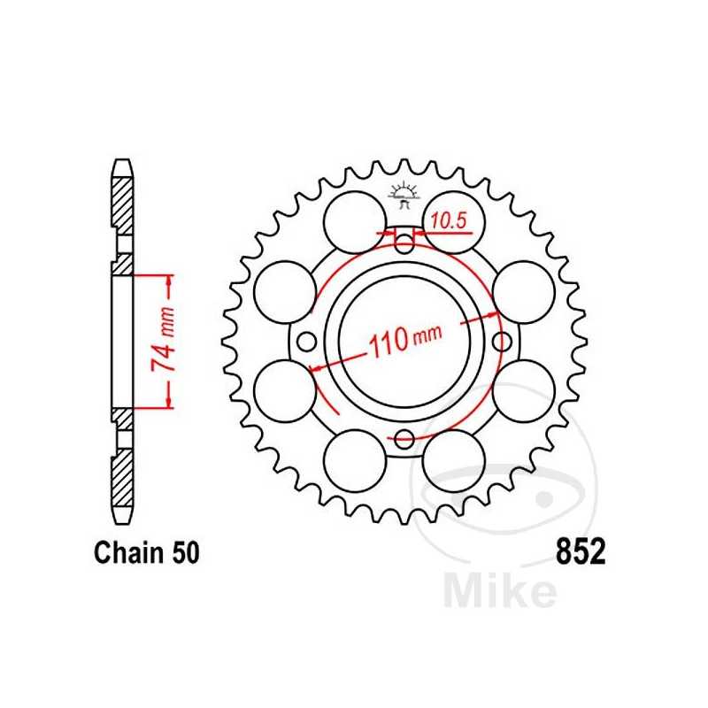 JT SPROCKETS Corona plato transmisión 41T P-530 Ø074 MM Ø110 727.24.46