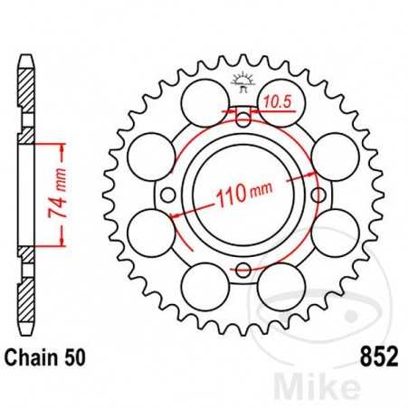 JT SPROCKETS Corona plato transmisión 41T P-530 Ø074 MM Ø110 727.24.46