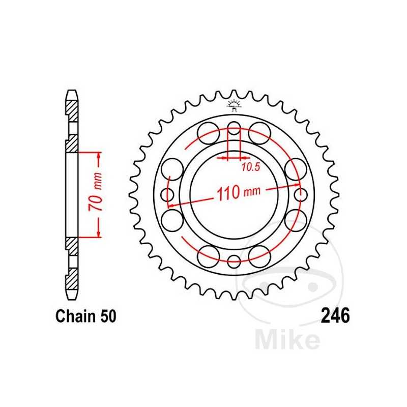 JT SPROCKETS Corona plato transmisión 37T P-530 Ø70 MM Ø110 727.29.58