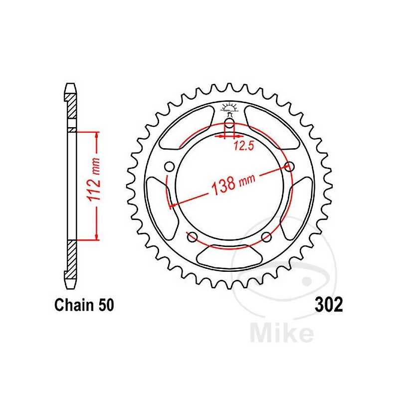 JT SPROCKETS Corona plato transmisión 40T P-530 Ø112 MM Ø138 727.15.25