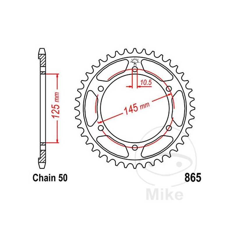 JT SPROCKETS Corona plato transmisión 46T P-530 Ø125 MM Ø155 727.37.33