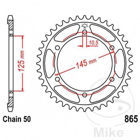 JT SPROCKETS Corona plato transmisión 46T P-530 Ø125 MM Ø155 727.37.33