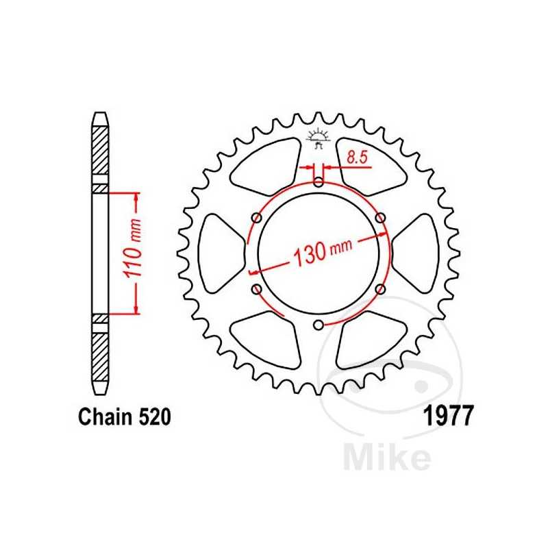 JT SPROCKETS Transmission plate crown 48T P-520 Ø110 MM Ø130 727.09.19
