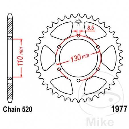 JT SPROCKETS Corona plato transmisión 48T P-520 Ø110 MM Ø130 727.09.19