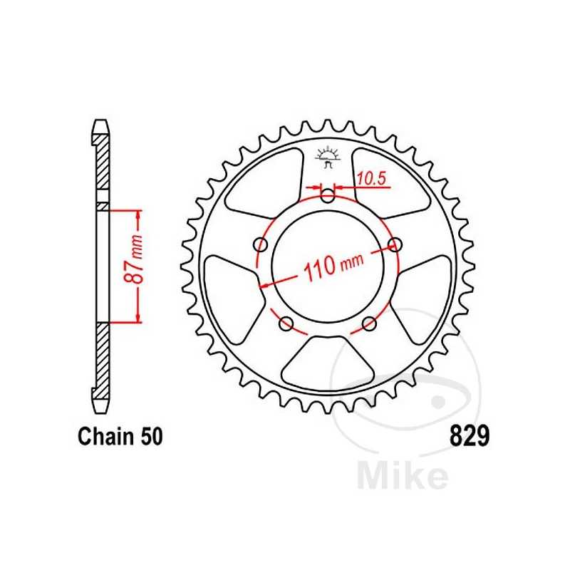 JT SPROCKETS Corona plato transmisión 48T P-530 Ø087 MM Ø110 727.59.36