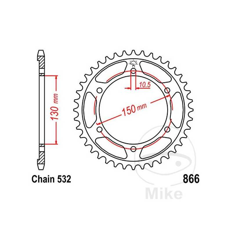JT SPROCKETS Corona plato transmisión 46T P-532 Ø130 MM Ø150 727.43.43
