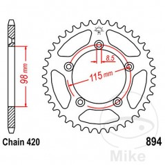 JT SPROCKETS Corona plato transmisión 50T P-420 Ø098 MM Ø115 727.89.71