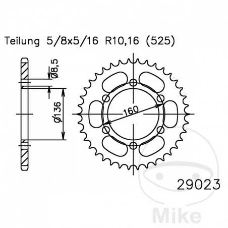 ESJOT Transmission plate crown 41T P-525 Ø136 MM Ø160 727.65.12