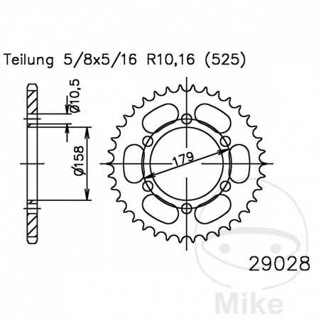ESJOT Corona plato transmisión 45T P-525 Ø158 MM Ø179 727.68.76