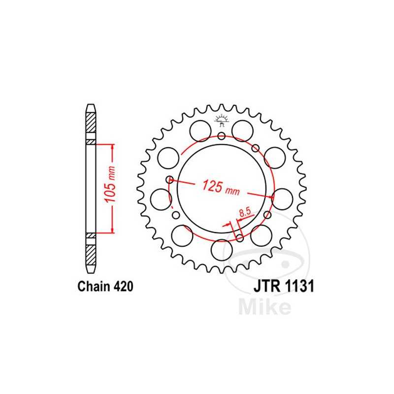JT SPROCKETS Transmission plate crown 65T P-420 Ø105 MM Ø125 727.86.90