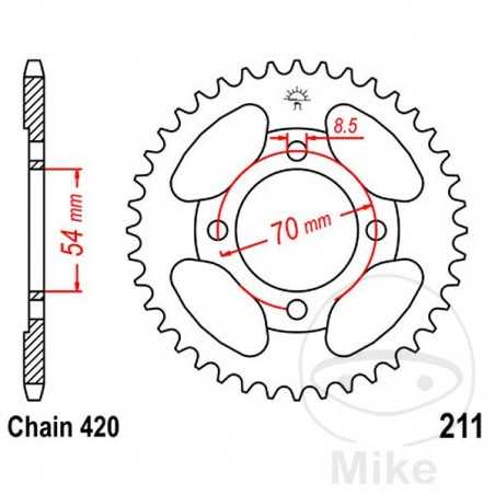 JT SPROCKETS Corona plato transmisión 40T P-420 Ø54 MM Ø70 727.90.09