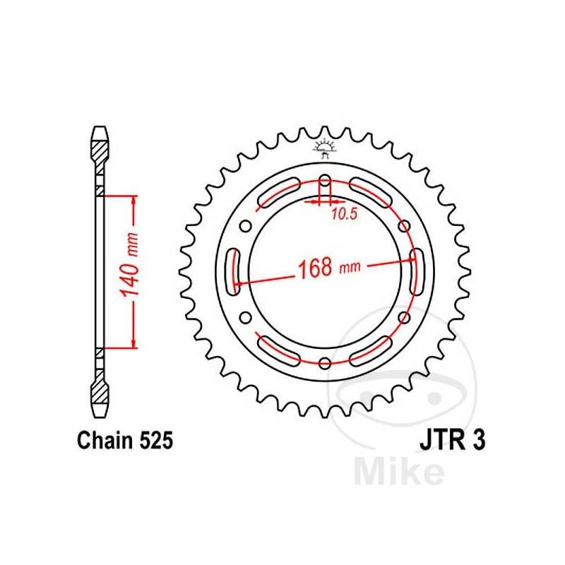 JT SPROCKETS Corona plato transmisión 42T P-52 ALTN: 7270718 727.17.78
