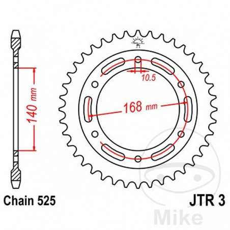 JT SPROCKETS Corona plato transmisión 42T P-52 ALTN: 7270718 727.17.78